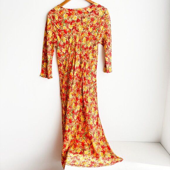 April Cornell Colourful Bias Cut Floral Dress M - Picture 8 of 8